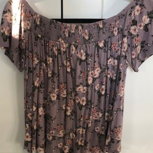 American Eagle soft and sexy off the shoulder flower blouse